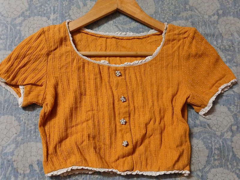Cute Mustard Cropped Top