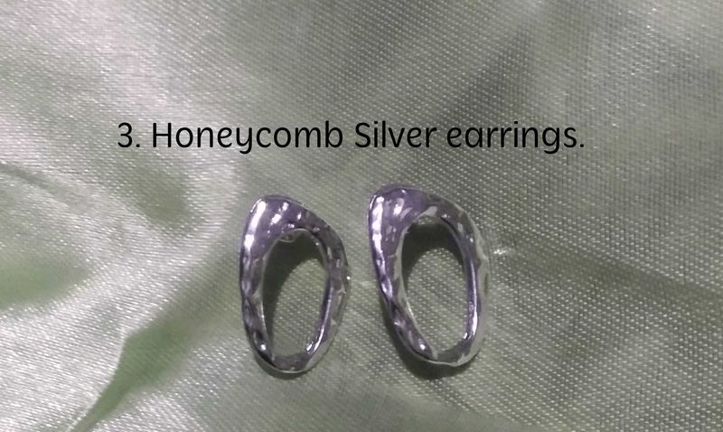 Unique Honeycomb Silver Earrings
