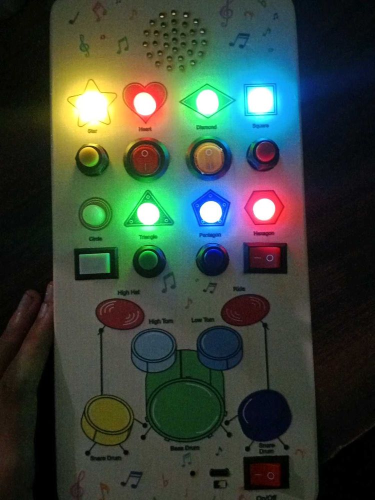 Interactive Music Toy with Lights &amp; Drum Set