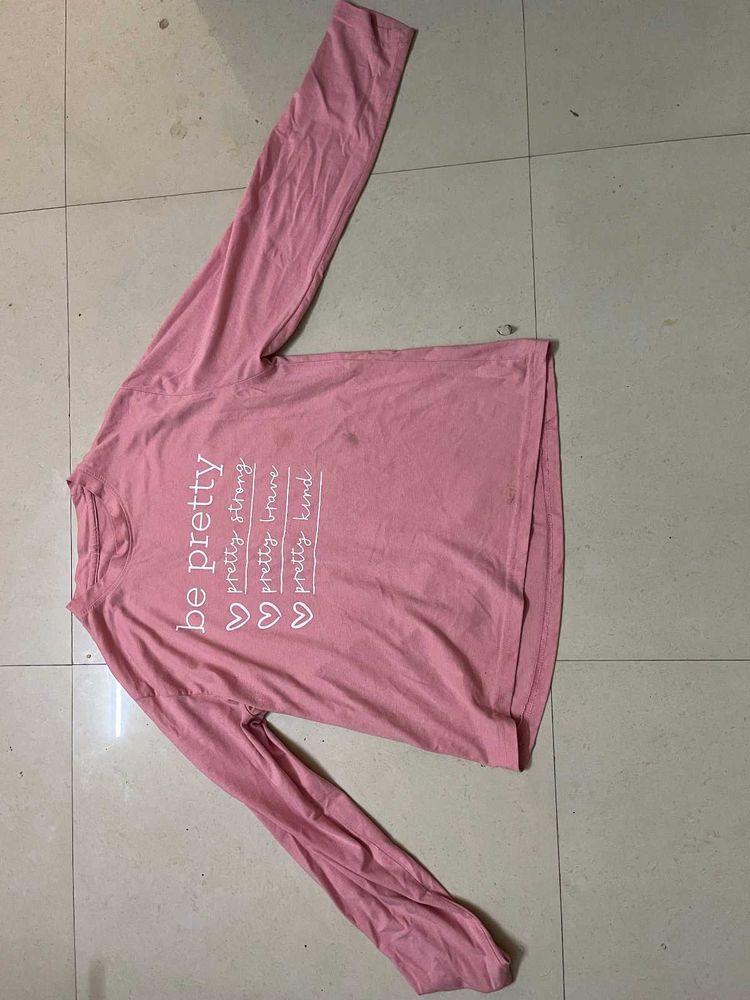 Pink "Be Pretty" Long Sleeve Tee