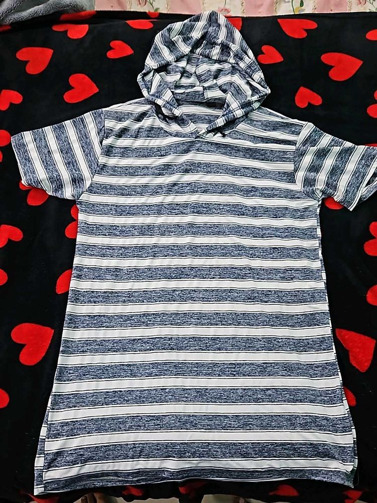Striped Hooded T-Shirt