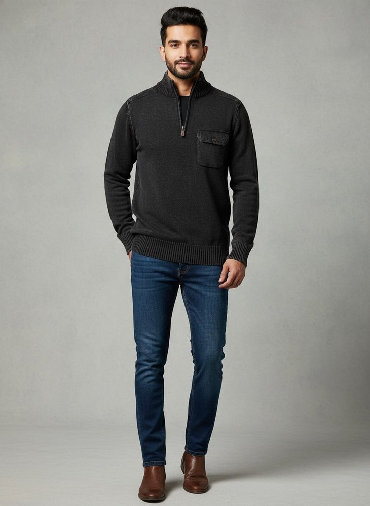 MEN'S CHARCOAL BLACK SWEATER