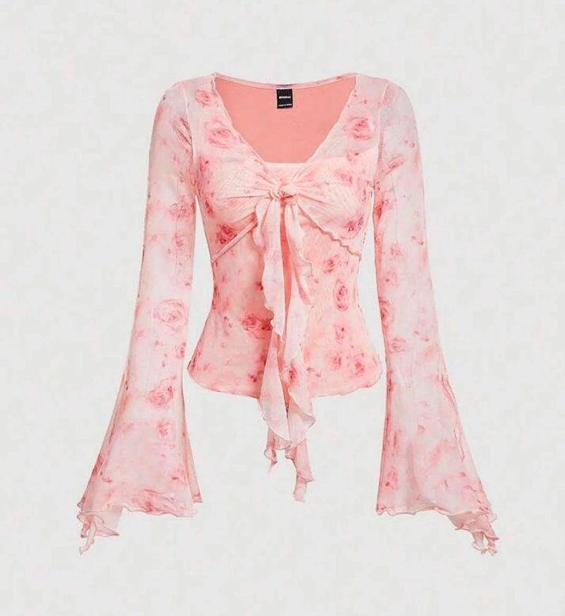 LittleBox Floral Flare Sleeve Top