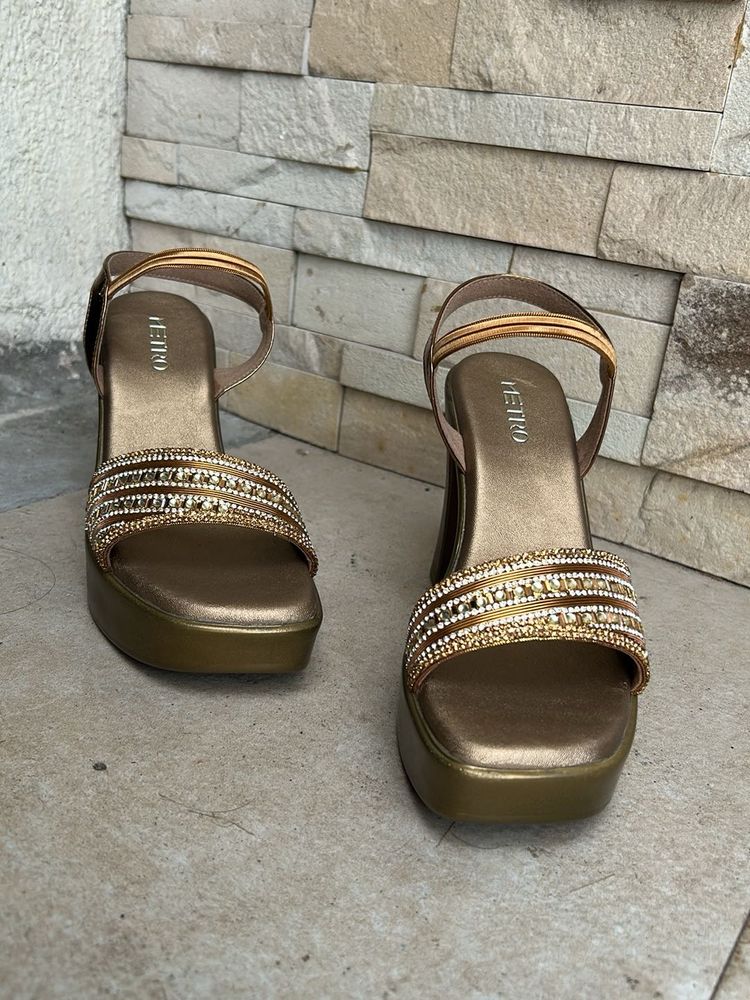 Stylish Embellished Platform Wedges
