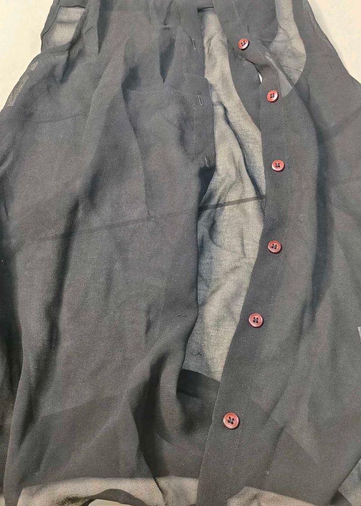 Sheer Black Button-Up shirt