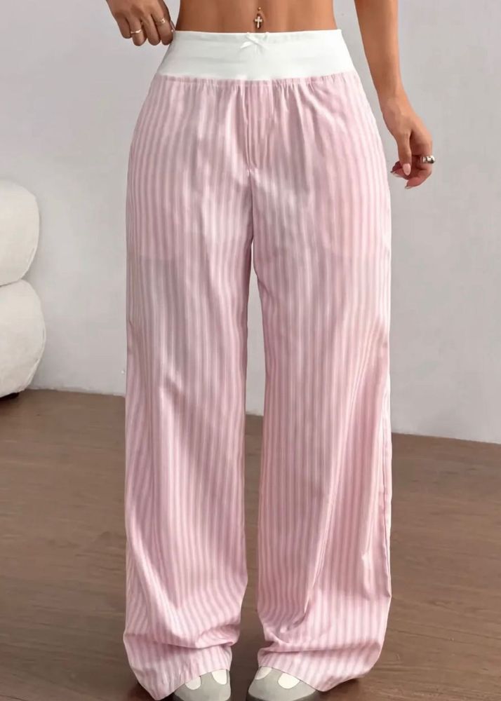 Pink Striped Pajama Pants