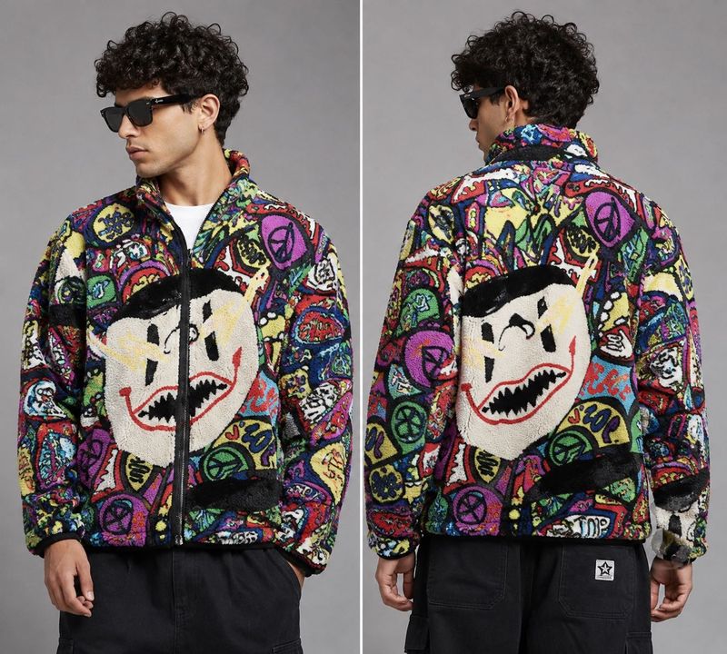 Unisex From Japan - New Graffiti Print Puffer Jack