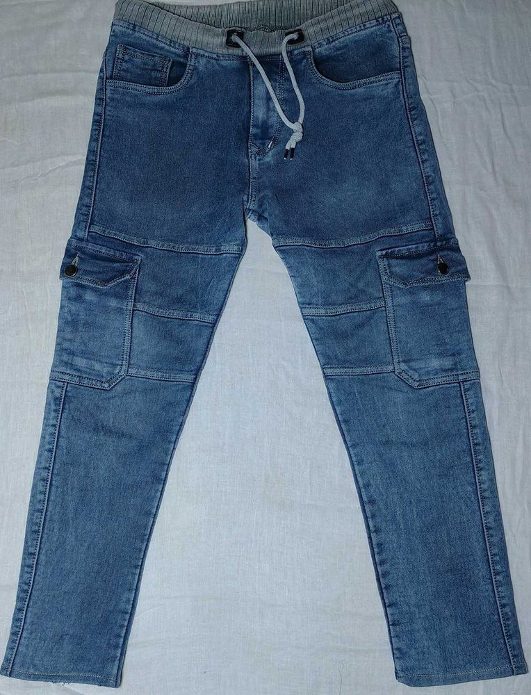 Men's Blue Cargo Jeans