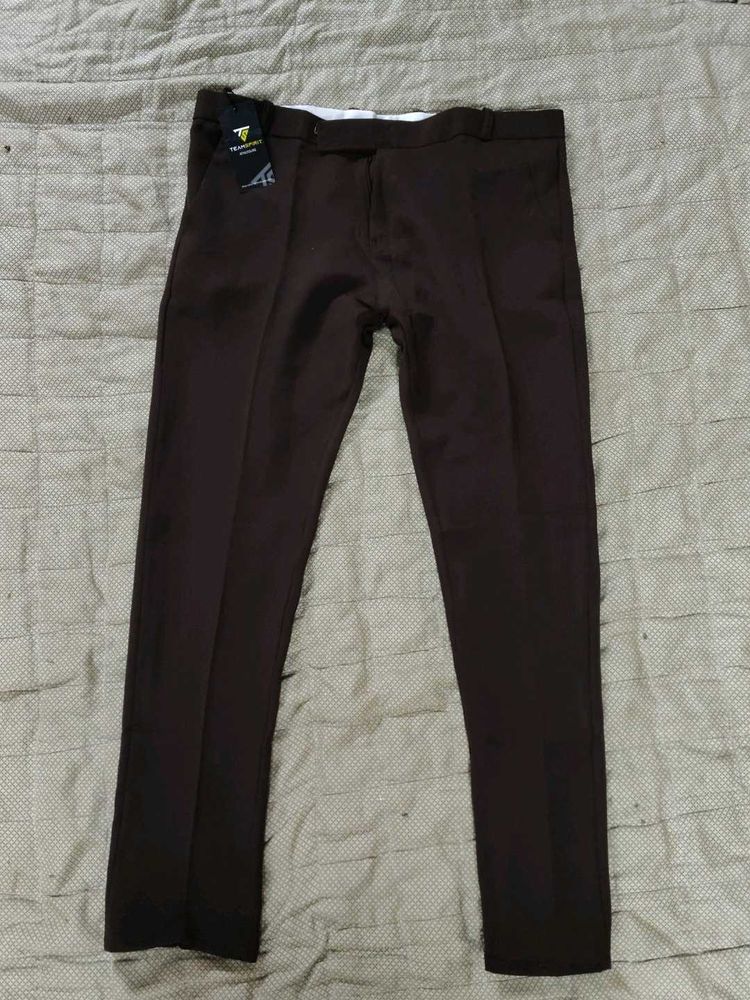 Men's Brown Formal Trousers