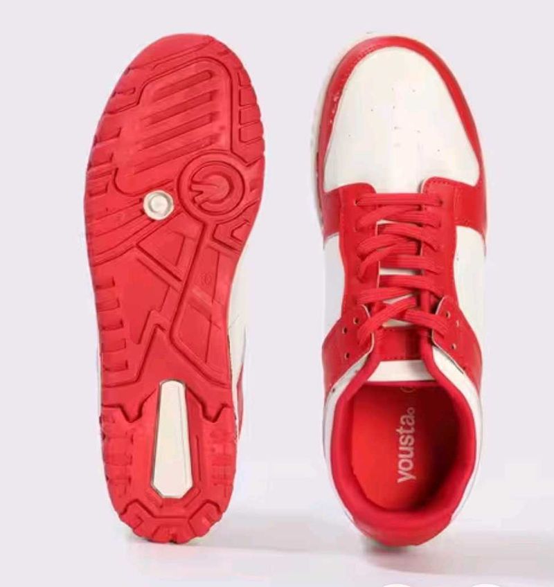 Yousta Red &amp; White low Top Sneakers
