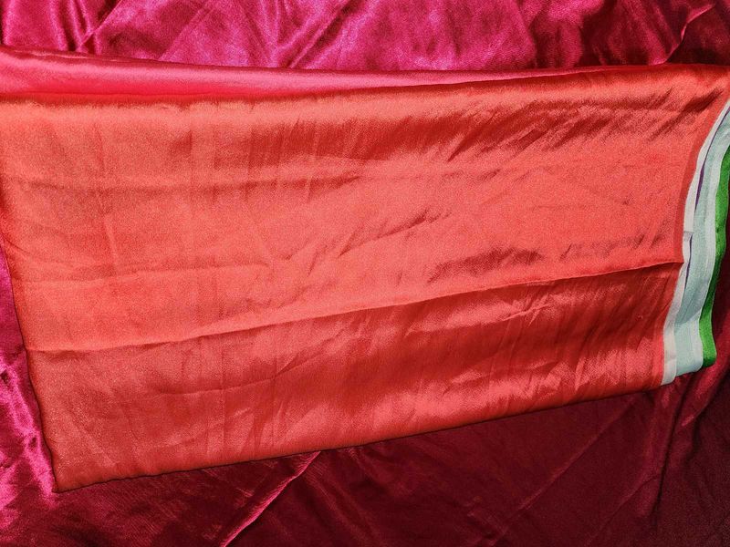 Vibrant Orange Silk Saree