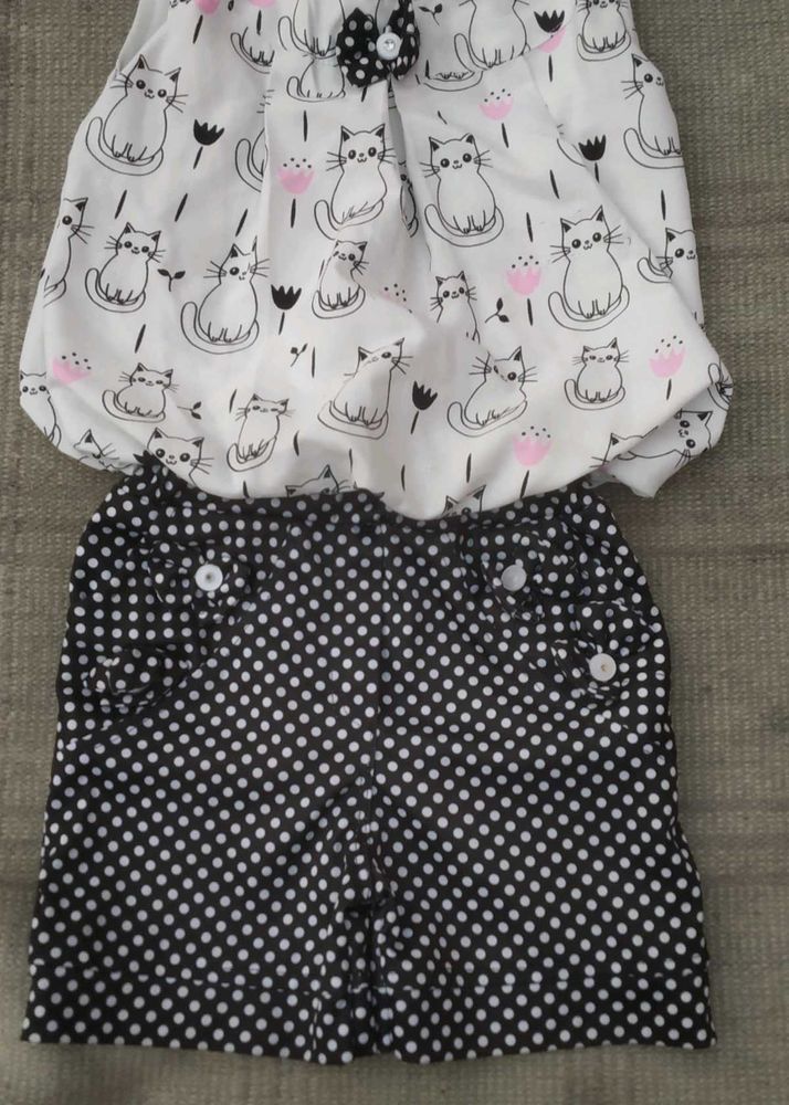 Cute Cat Print Outfit