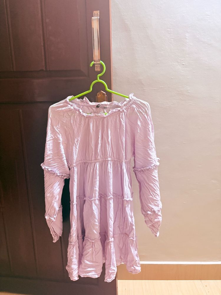 Light Purple Tiered Mini Dress