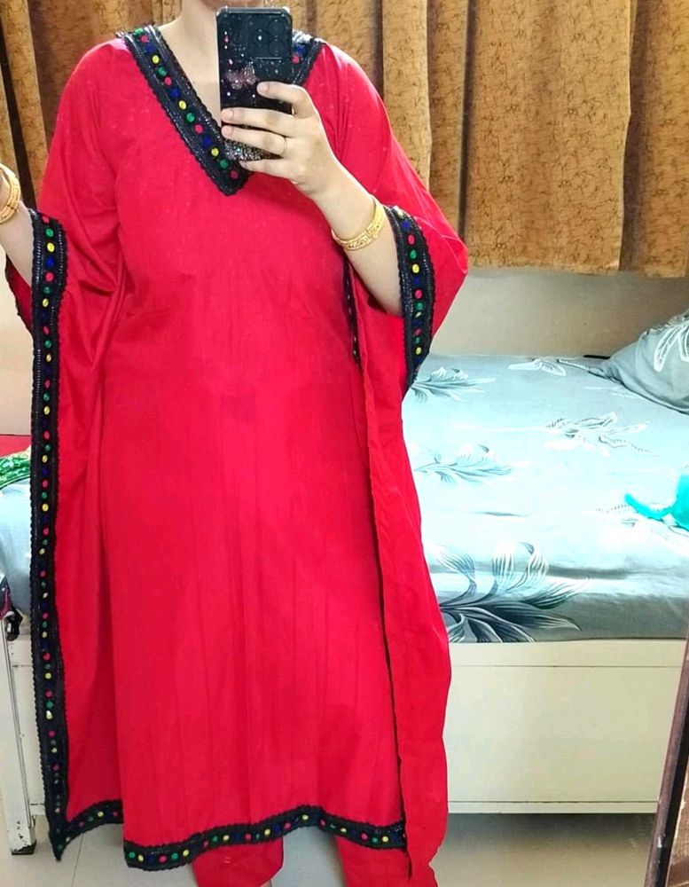Red Party Wear Kaftan Set ♥️