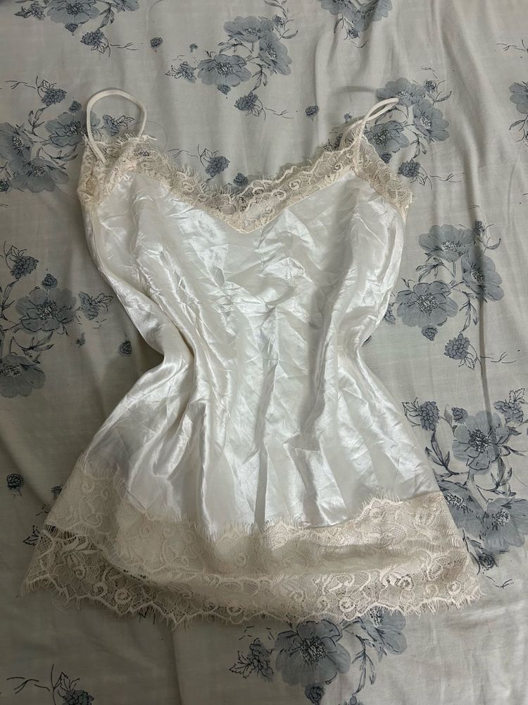 Lace Trim Satin Camisole