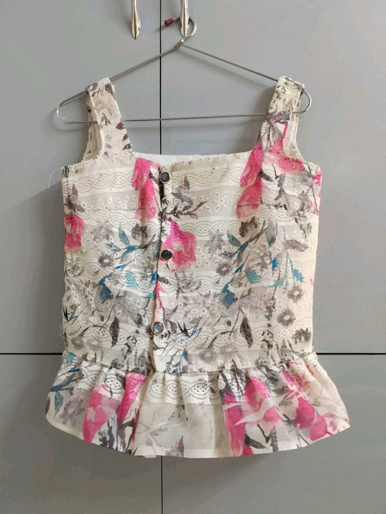 Floral Print Peplum Top