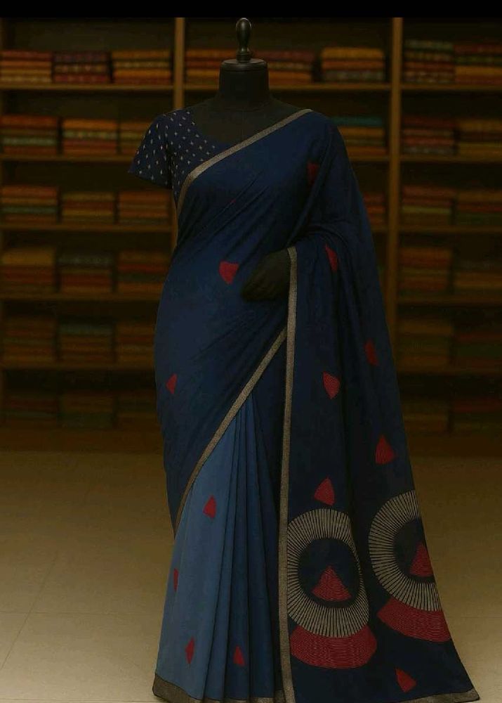 Elegant Blue Saree with free blouse