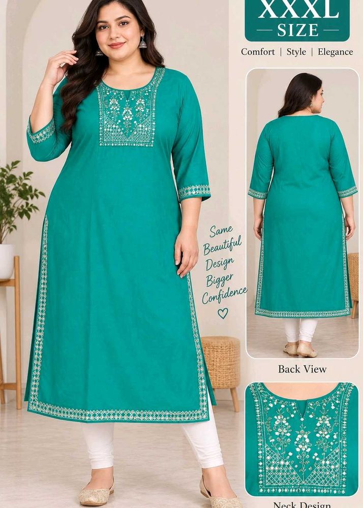 Elegant Teal Embroidered Kurta for Women