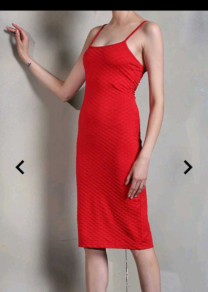 Red Bodycon Midi Dress