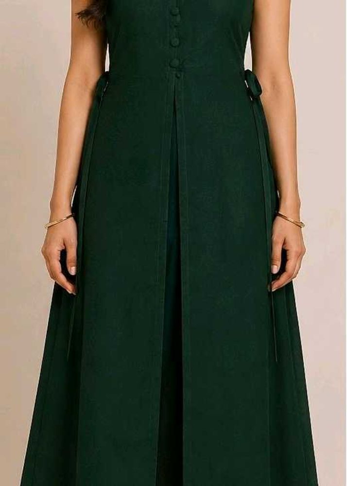 combo kurties Elegant Sleeveless Dark Green Maxi D