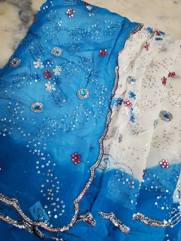 beautiful white and Blue colour combination Ombre
