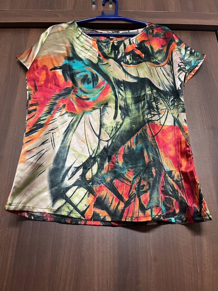 Party Wear Shiny Satan Top