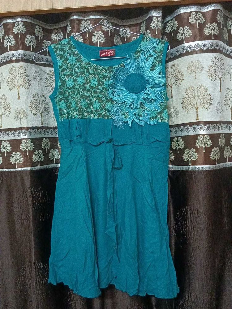 Teal Blue Embellished Dress