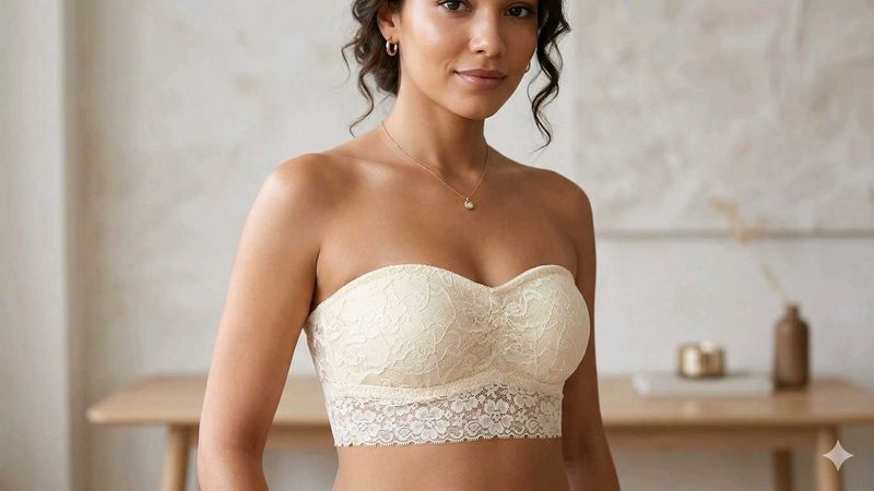 Chic Floral Padded Lace Bandeau/Tube Top