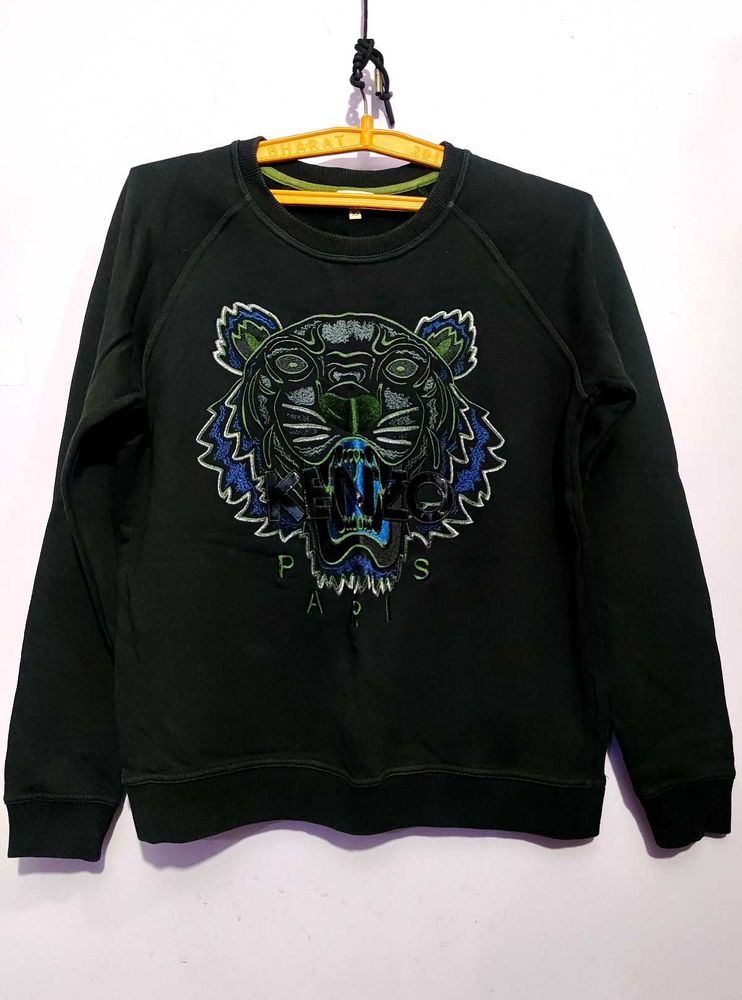 Kenzo Tiger Print Black Sweatshirt Size Xs