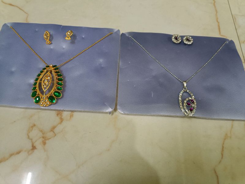 Pack Of 2 Beautiful Pendant Set With Earring