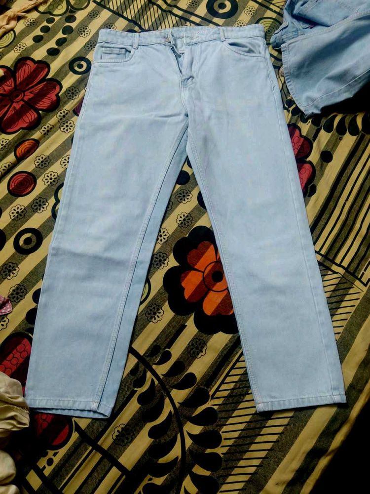 Men's Light Blue Jeans mom fit