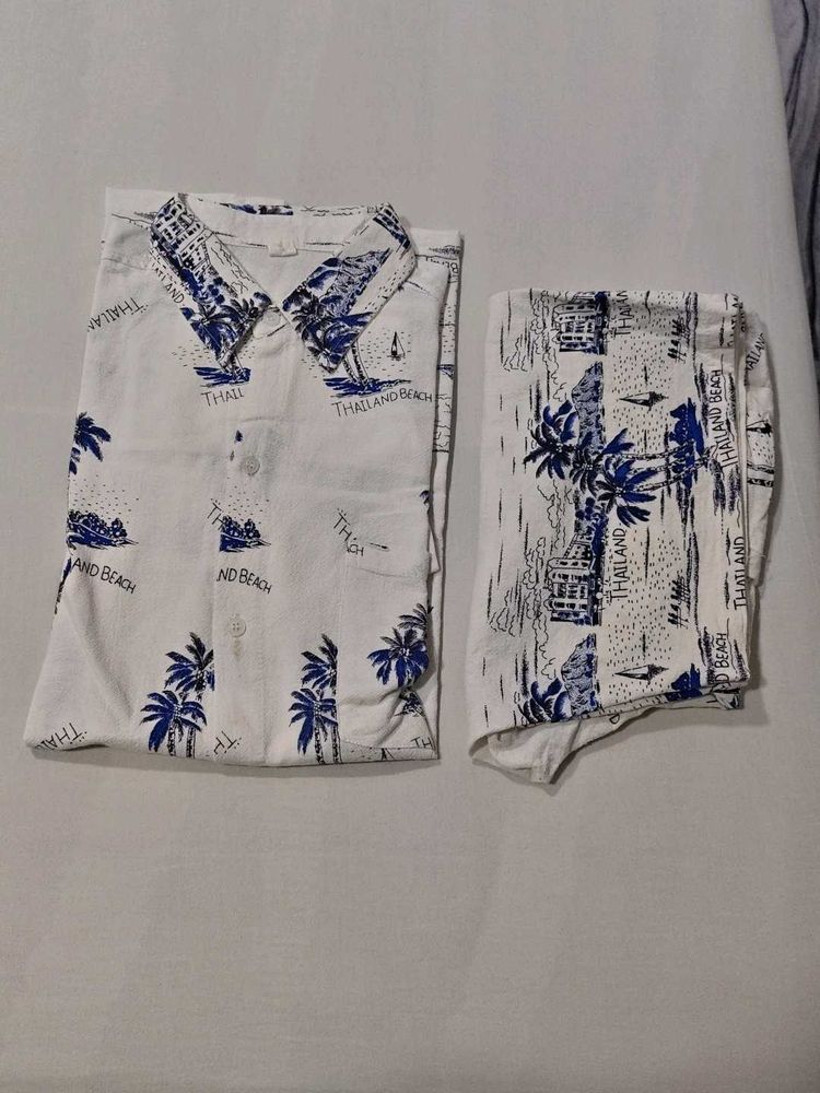 Men's Tropical Shirt and Shorts Set