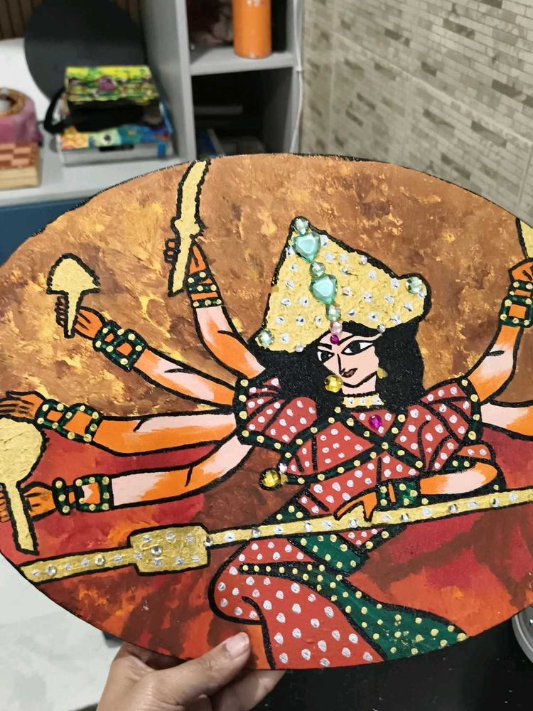 Hand-painted Durga Maa Wall Art
