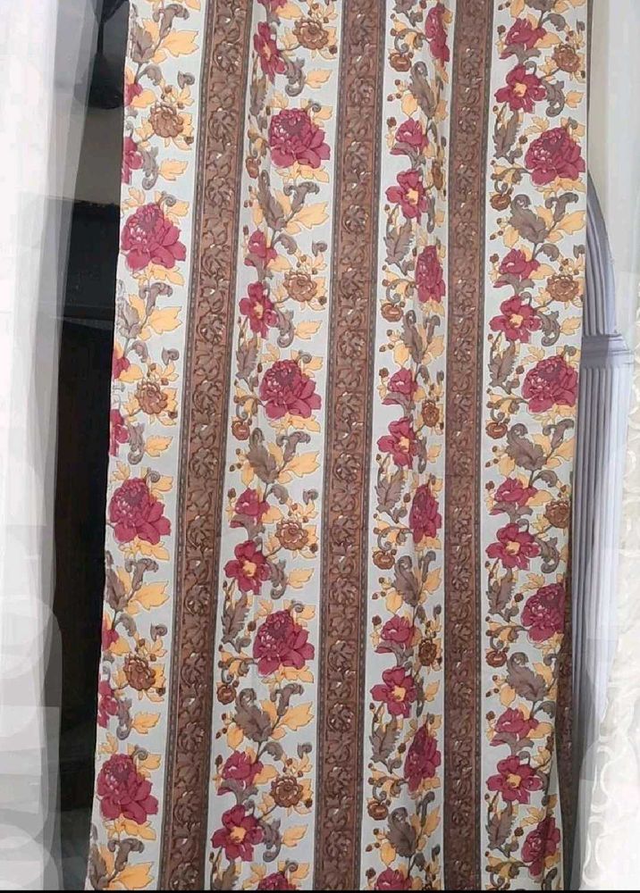 Rose Floral Printed 9 Ft 4 Curtains