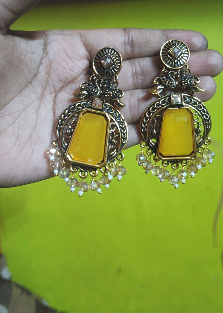 Statement Yellow Earrings