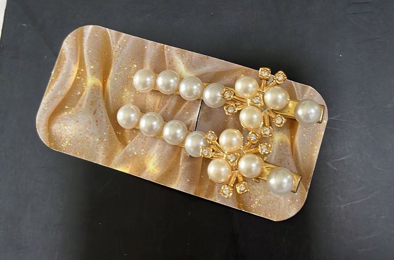 Pearl &amp; Rhinestone Hair Clips Set