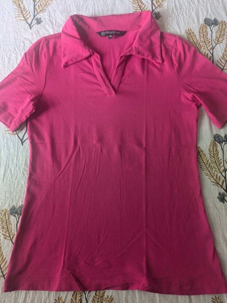 Pink Polo Top