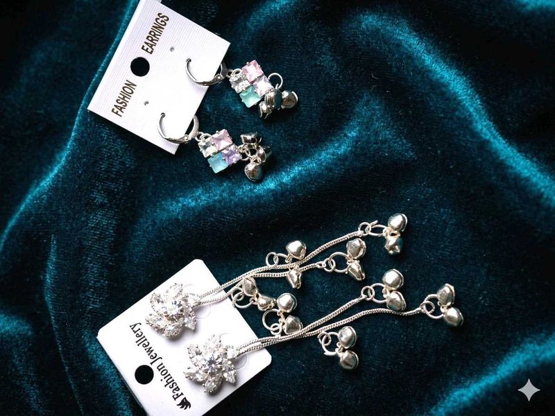 Elegant Drop Earrings with Charms