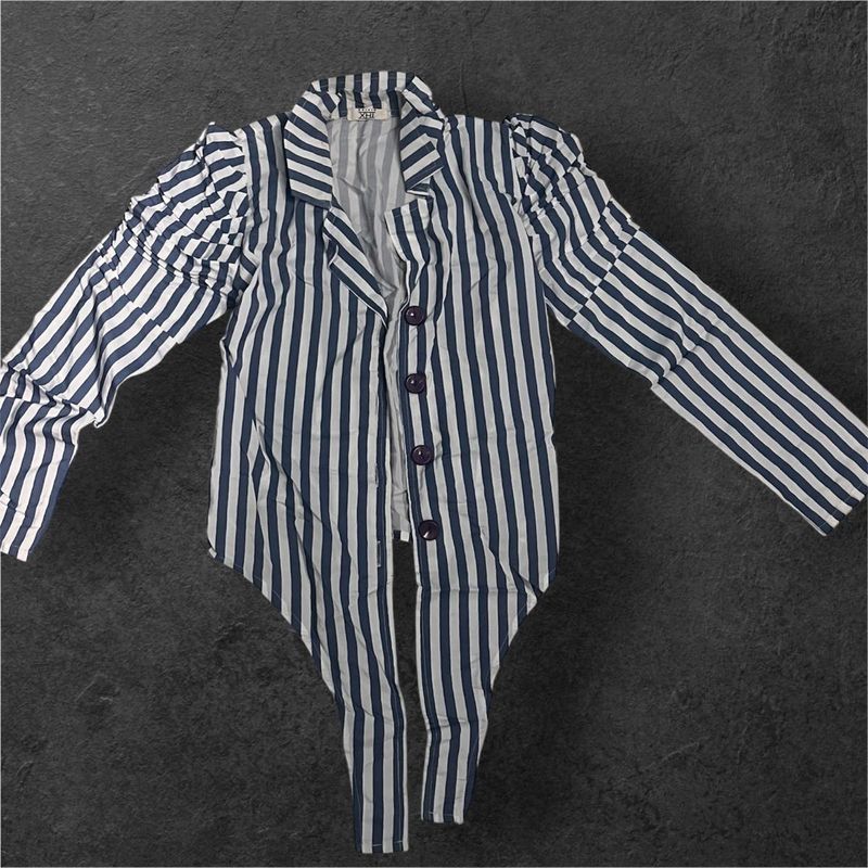 Striped Blazer Style Top