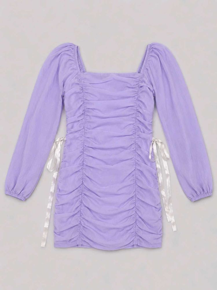 lavender dress with belt