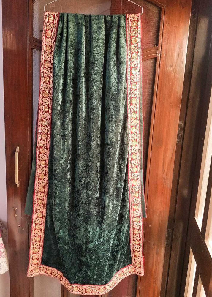 Embroidered Sequinned Lace Velvet Dushala Shawl