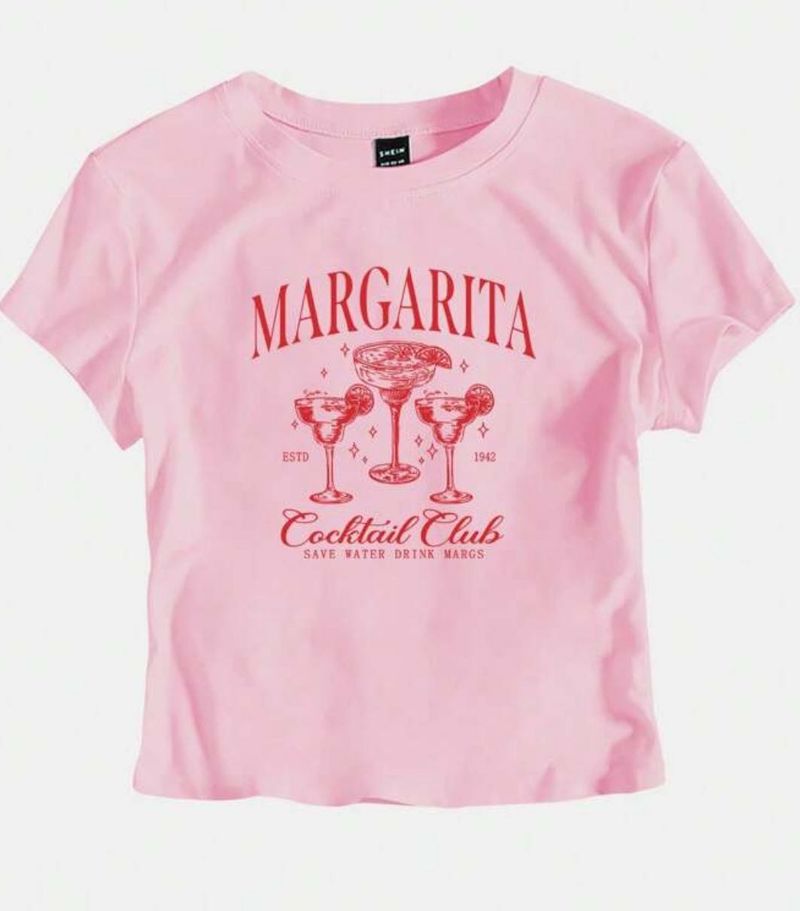 Pink Margarita Cocktail Club Cropped Tee