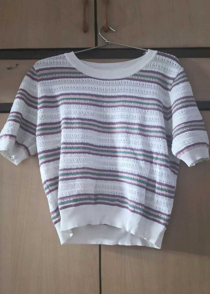 Striped Knit crochet Top🌈