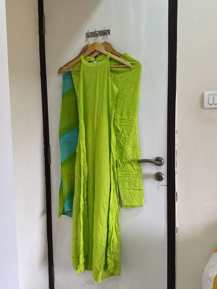 Vibrant Lime Green Kurta Set