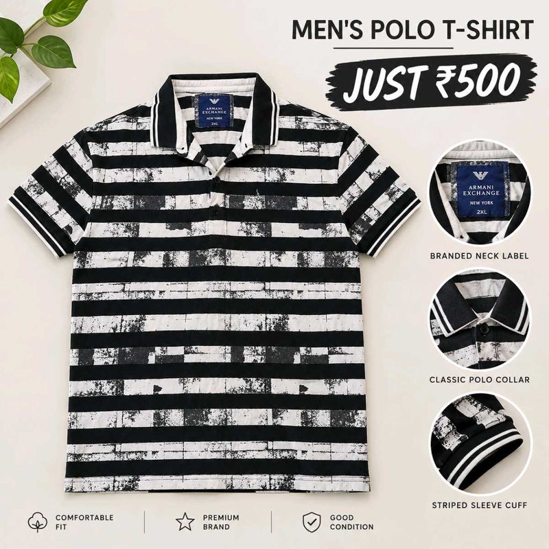 ARMANI Exchange New York Striped Polo Shirt