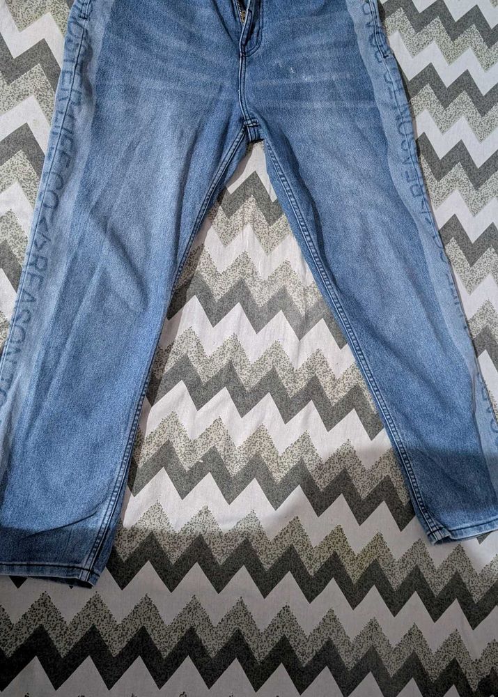 Blue Jeans with Side Print