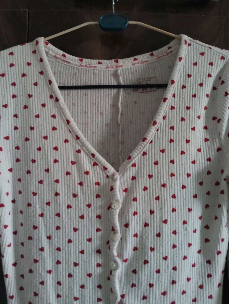 Cute Heart Print Sleep Romper