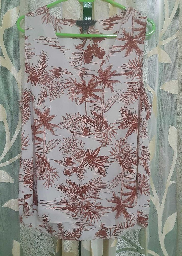 Palm Print Sleeveless Top