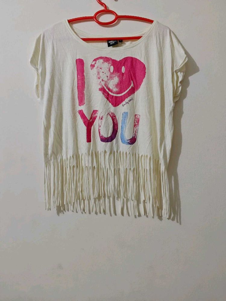 Cute I Love You Fringe T-Shirt
