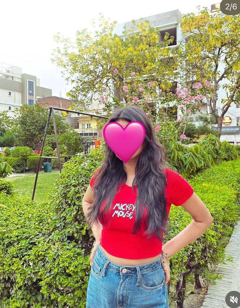 Cute Red Mickey Mouse Crop Top